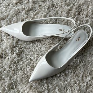 Never Been Worn Zara White Slingback Heel